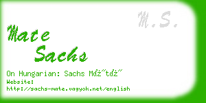 mate sachs business card